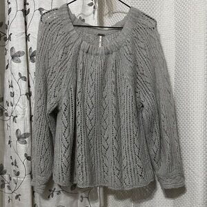 Free People Soft Gray Knit Sweater